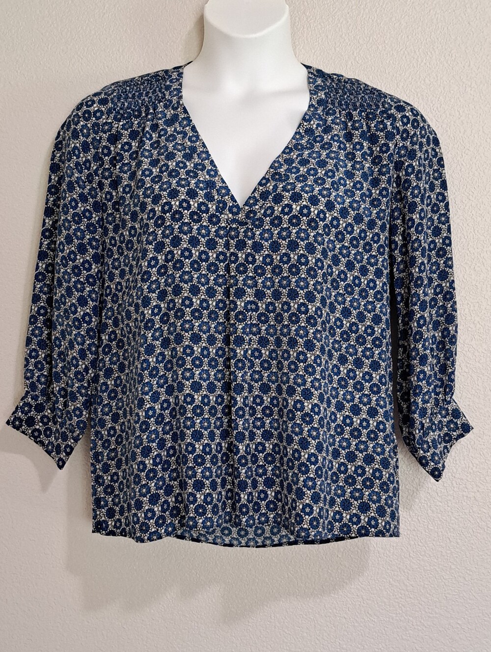 Joie Addie B Popover Blouse XS 100% Silk